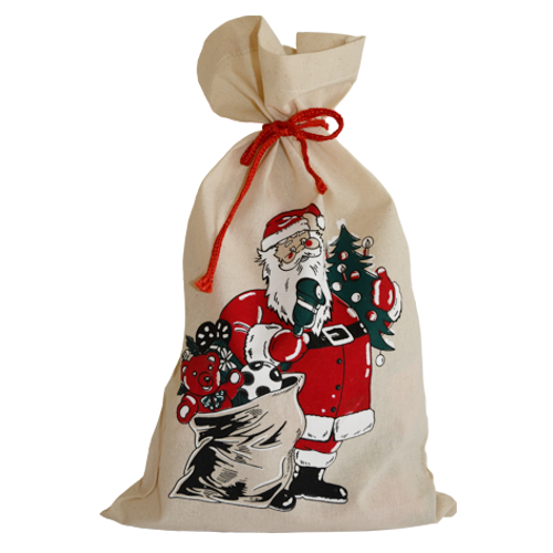 1120-11019 Cotton Santa Bag